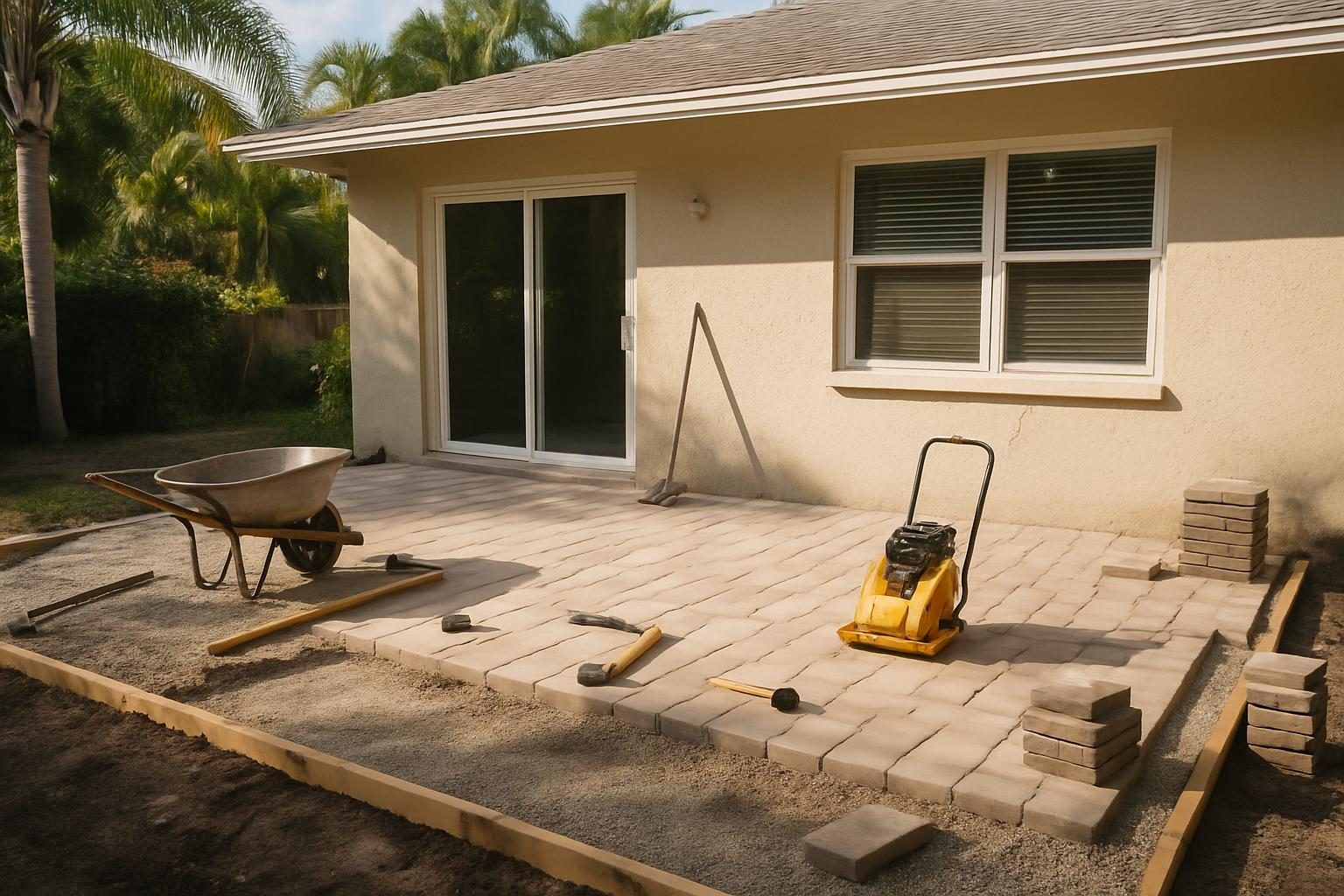 Stock photo: Patio Installation